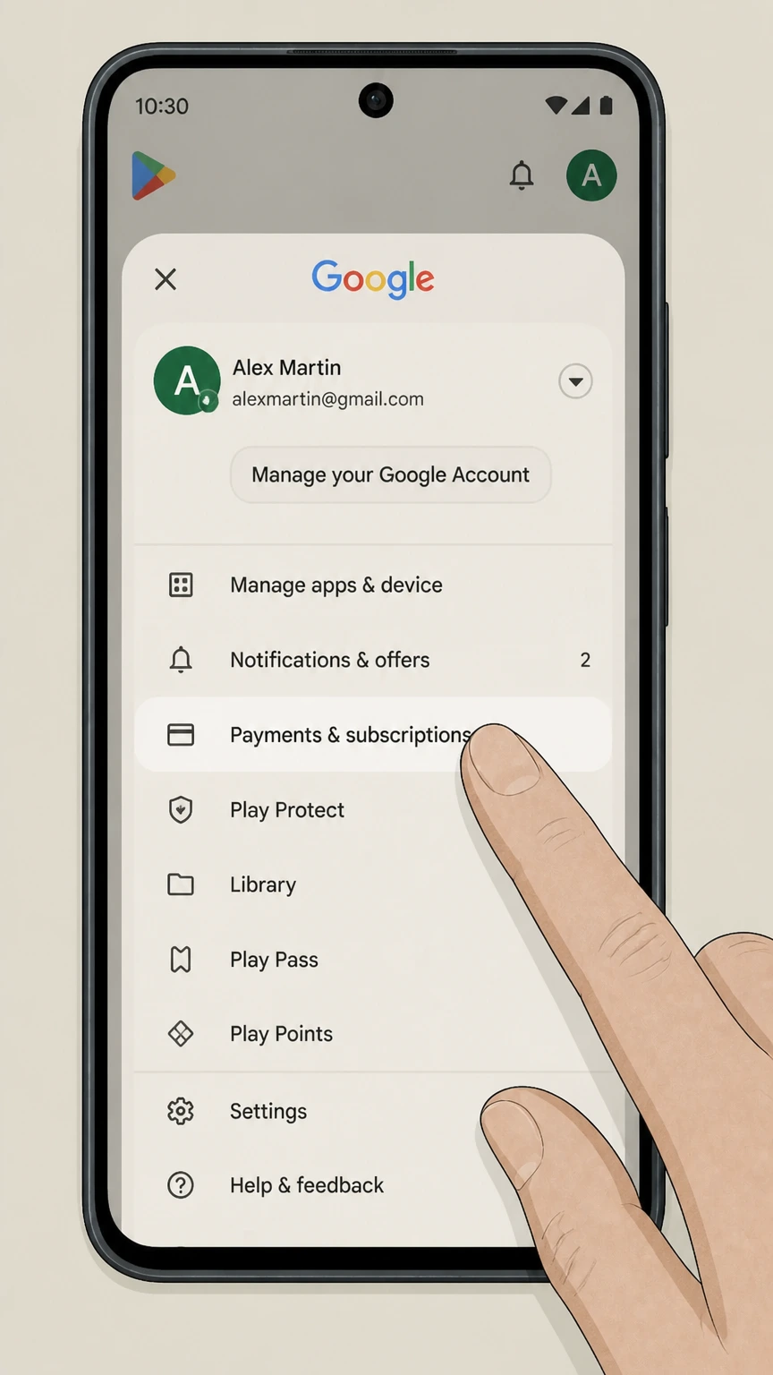 CuriosityStream google-play cancellation: Open Payments & subscriptions