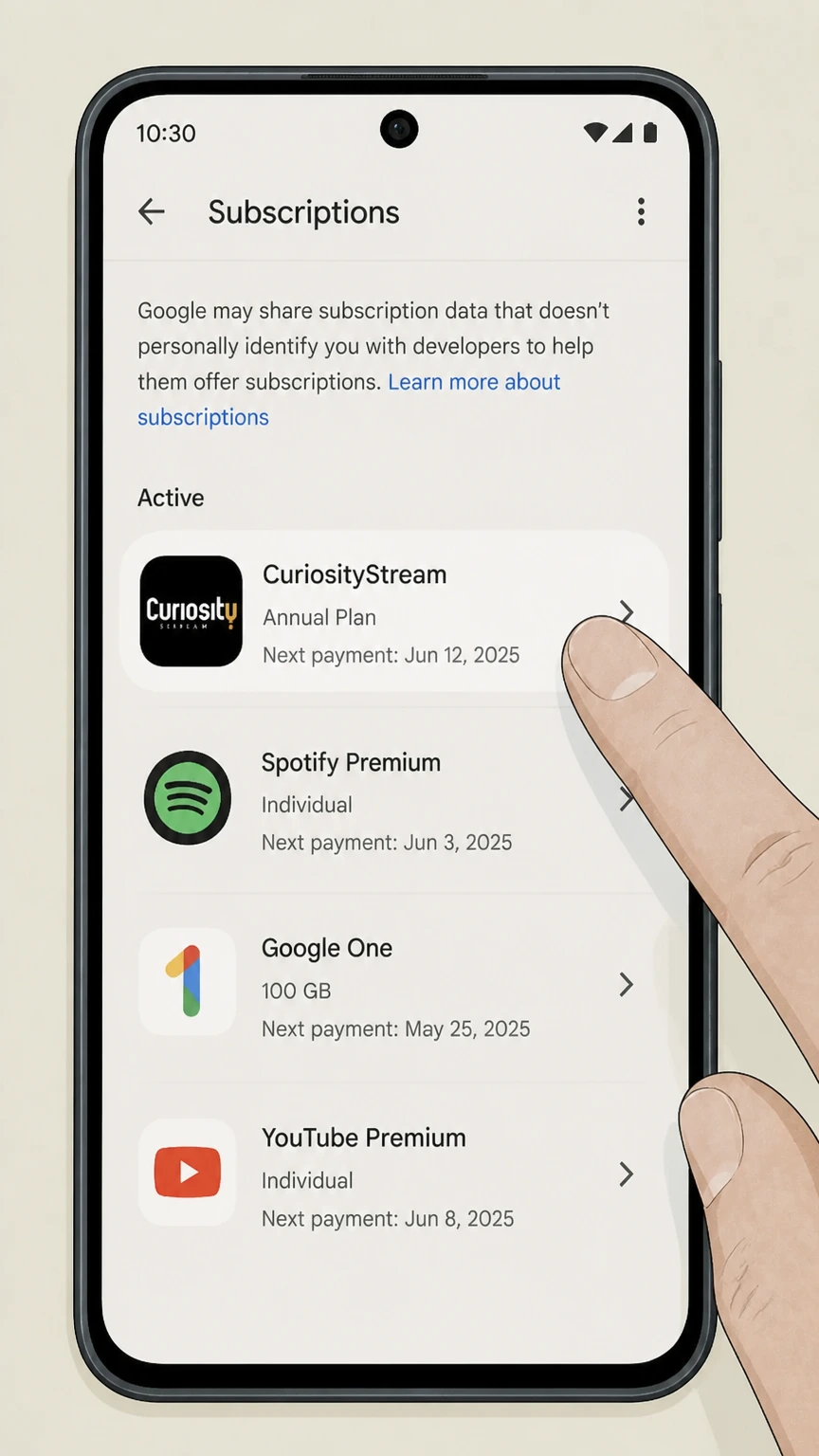 CuriosityStream google-play cancellation: Choose CuriosityStream