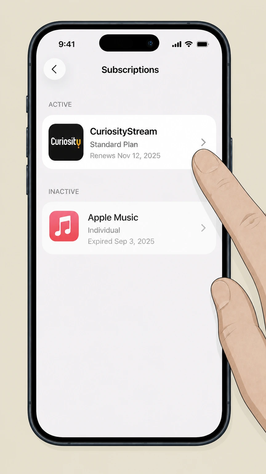 CuriosityStream ios cancellation: Choose CuriosityStream