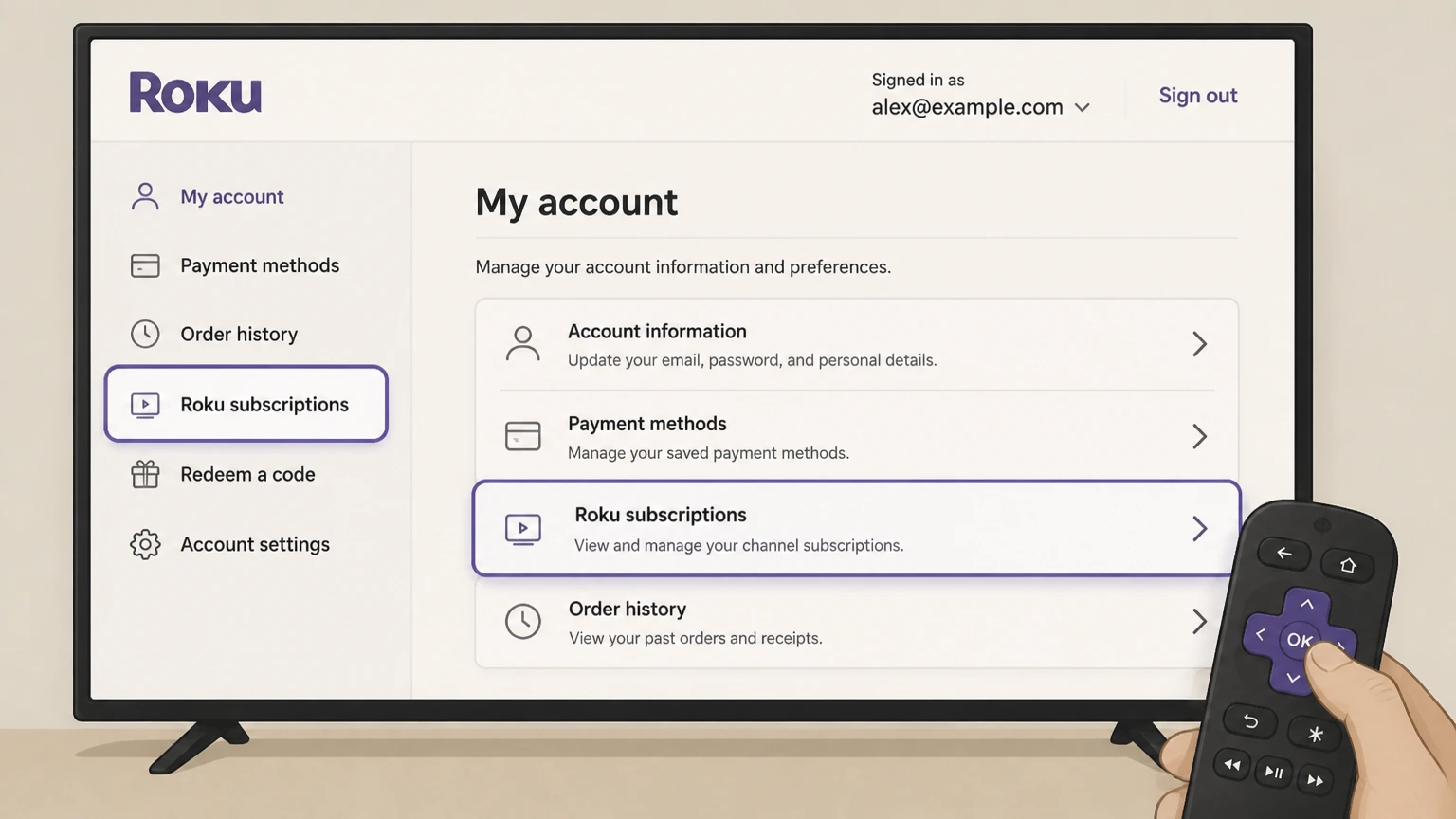 CuriosityStream roku cancellation: Open Roku subscriptions