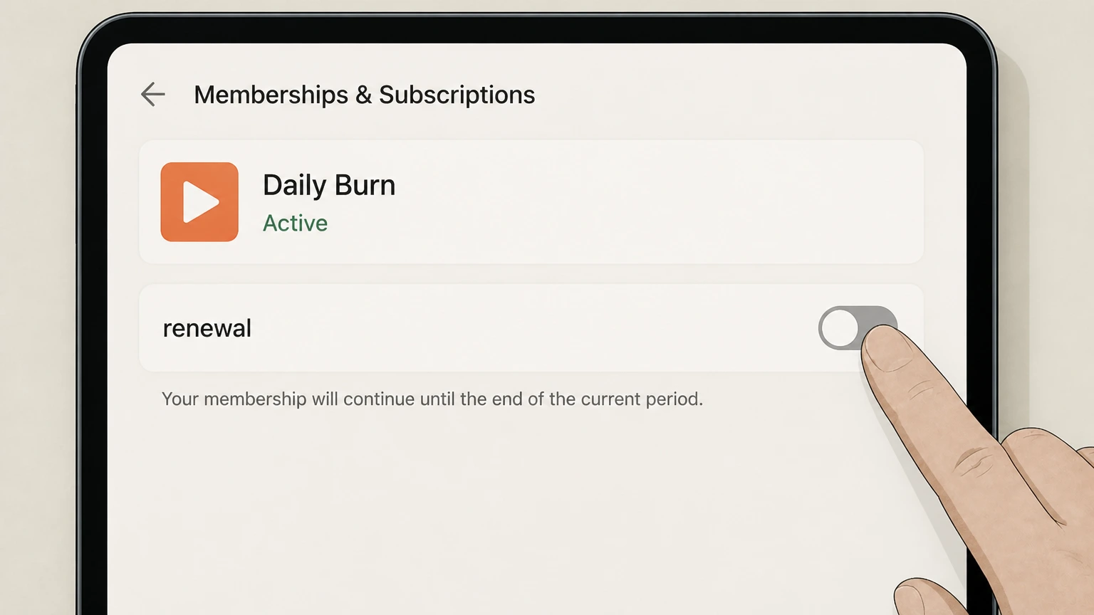 Daily Burn amazon cancellation: Turn off renewal
