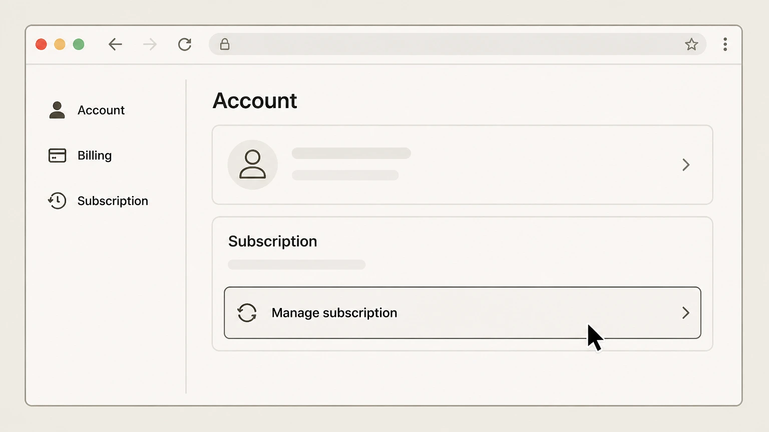 Daily Burn web cancellation: Open Manage subscription