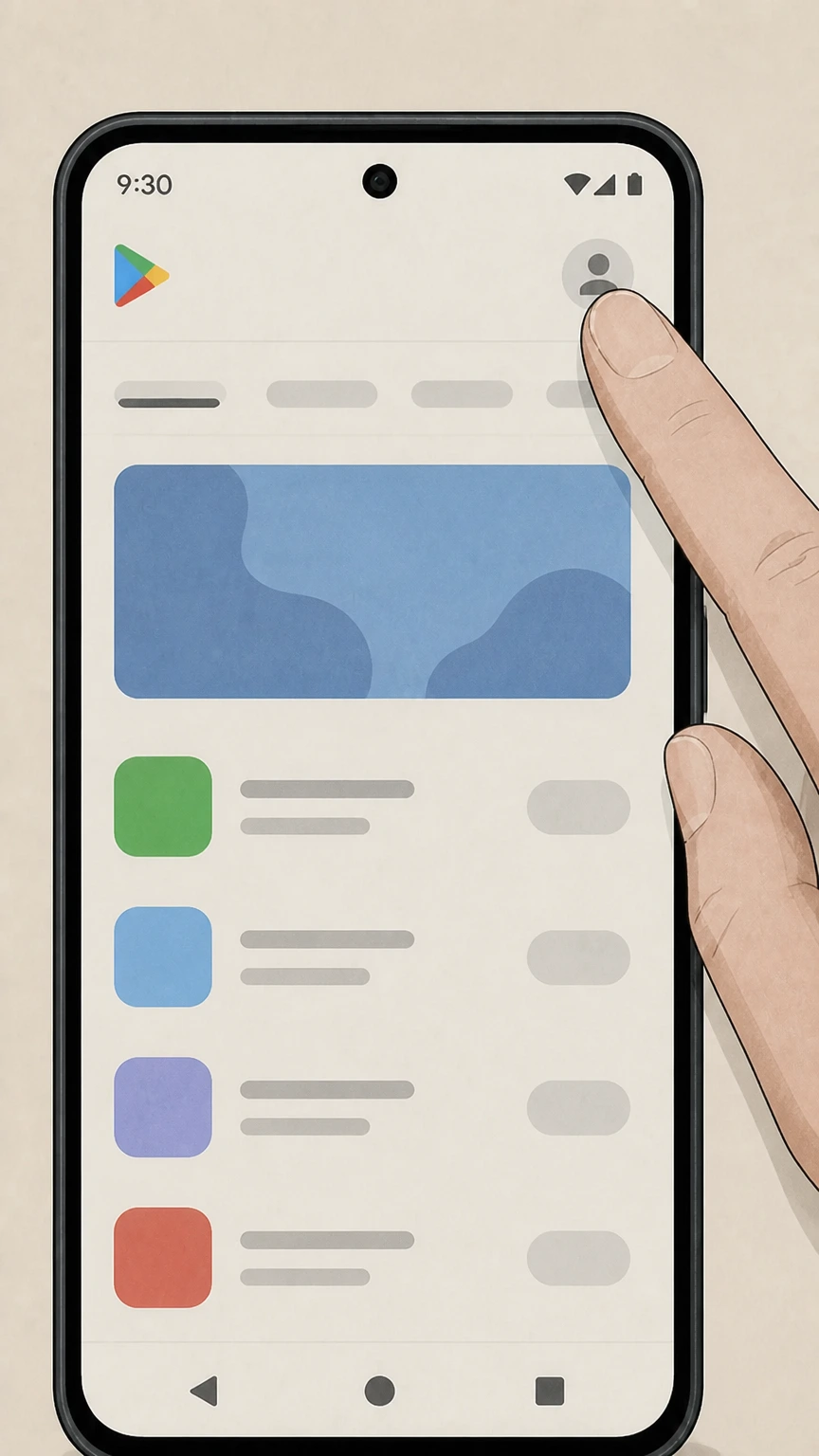 DailyWire+ Google Play (Android) cancellation: Open your account menu