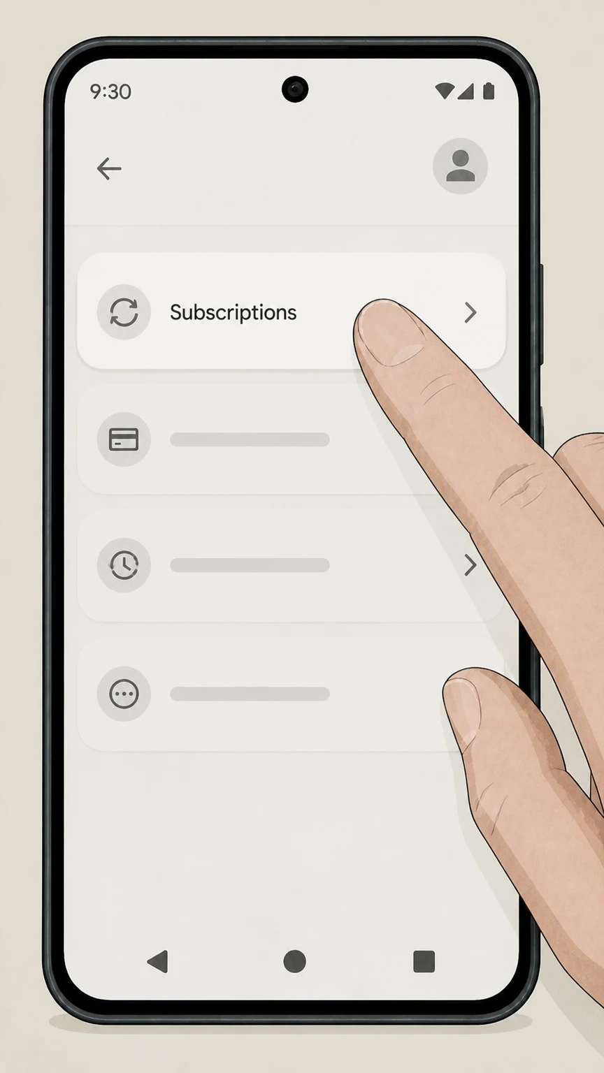DailyWire+ Google Play (Android) cancellation: Open Subscriptions