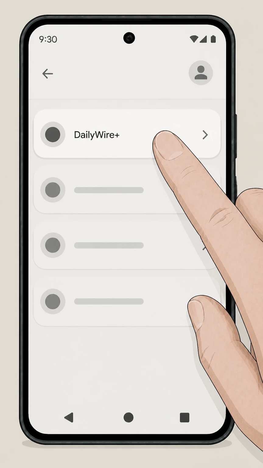 DailyWire+ Google Play (Android) cancellation: Select DailyWire+