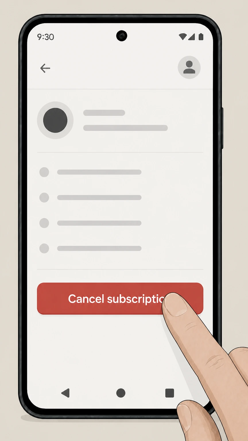 DailyWire+ Google Play (Android) cancellation: Tap Cancel subscription