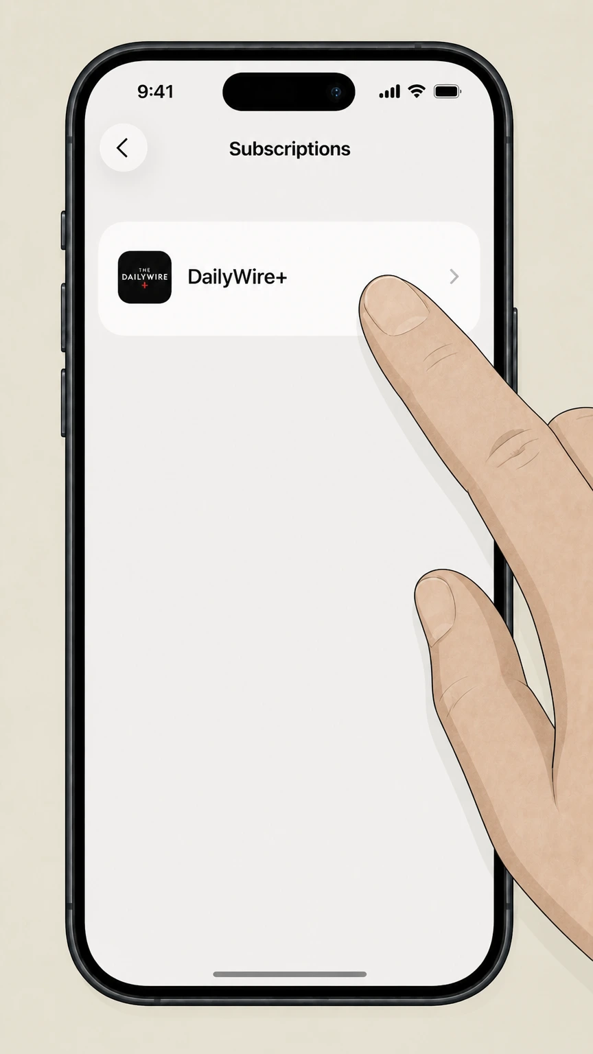 DailyWire+ Apple App Store (iPhone/iPad) cancellation: Select DailyWire+