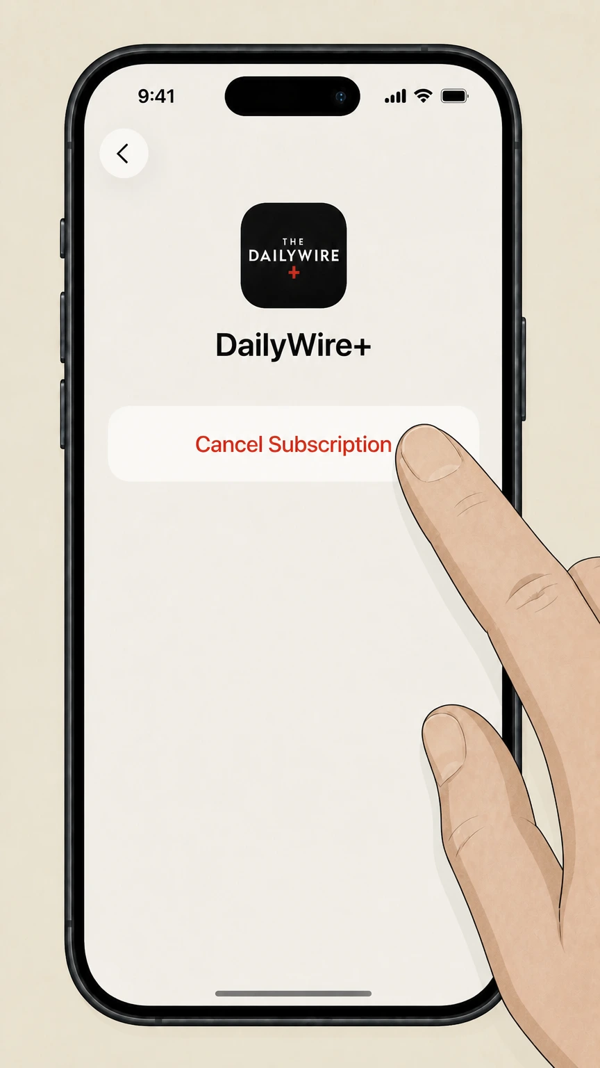 DailyWire+ Apple App Store (iPhone/iPad) cancellation: Cancel the subscription