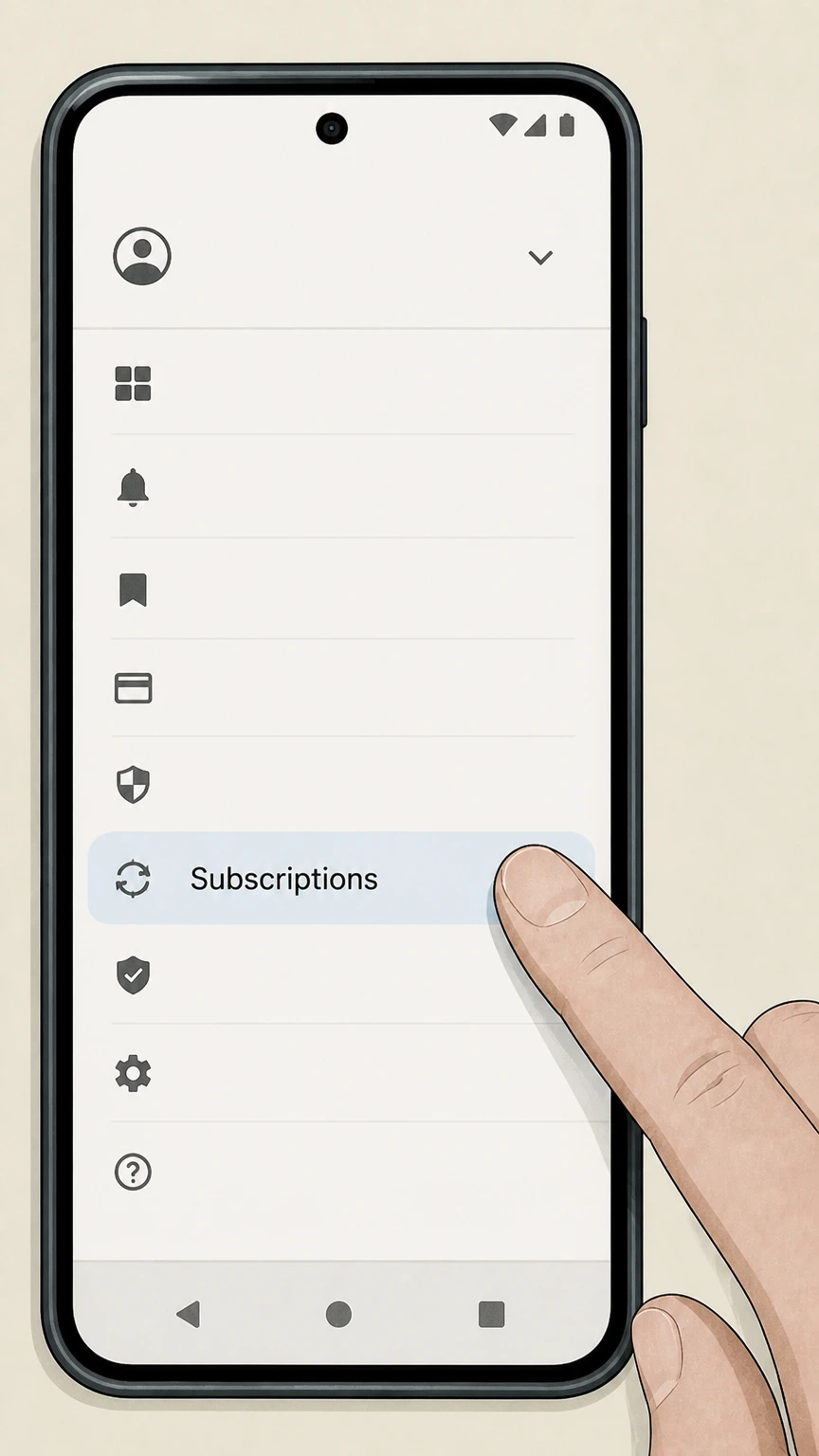 The Dallas Morning News Google Play (Android in-app subscriptions) cancellation: Open the subscriptions section for your Google Account