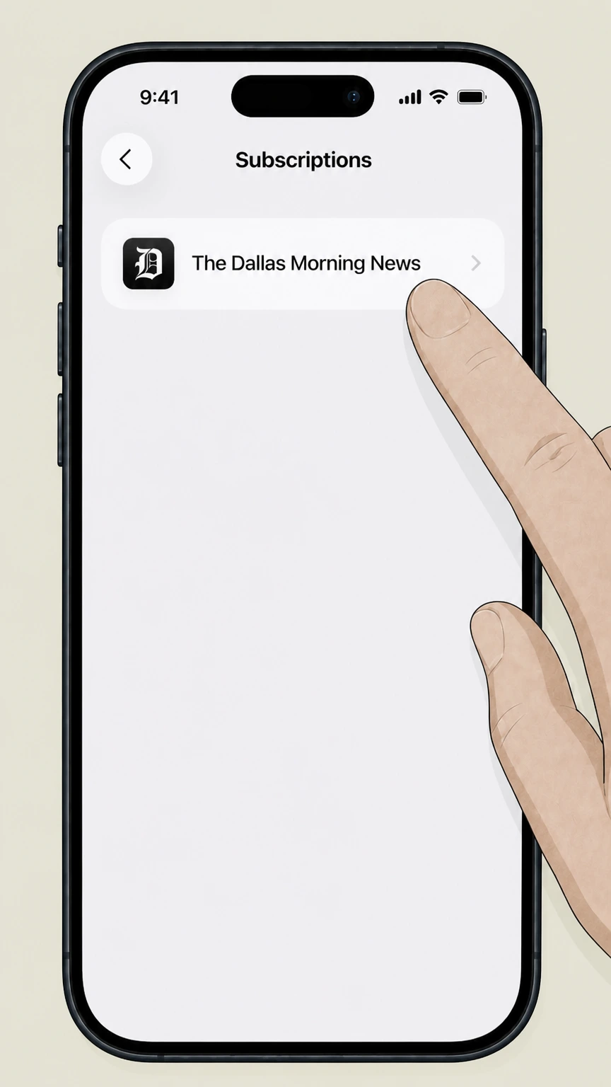 The Dallas Morning News Apple App Store (iPhone and iPad in-app subscriptions) cancellation: Select The Dallas Morning News