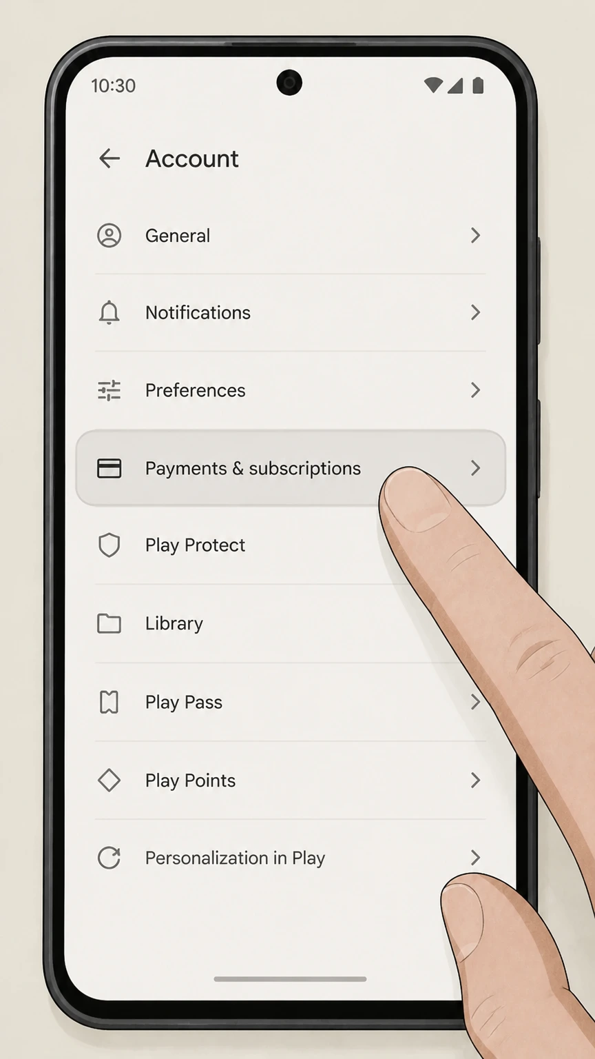 Dashlane google-play cancellation: Open Payments & subscriptions