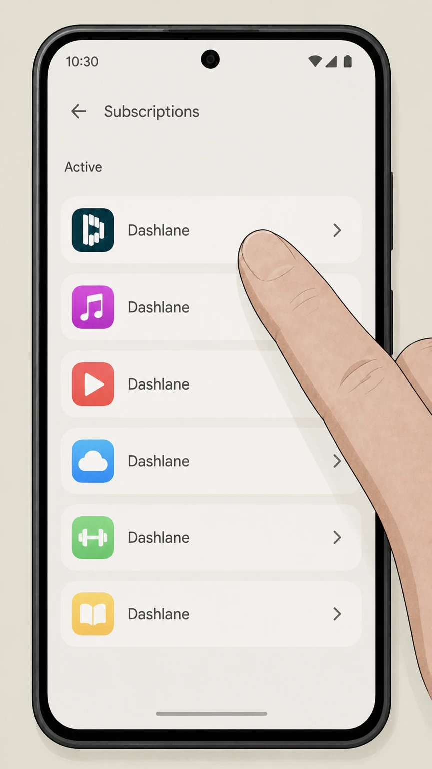 Dashlane google-play cancellation: Choose Dashlane