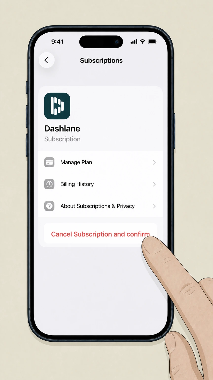 Dashlane ios cancellation: Tap Cancel Subscription and confirm