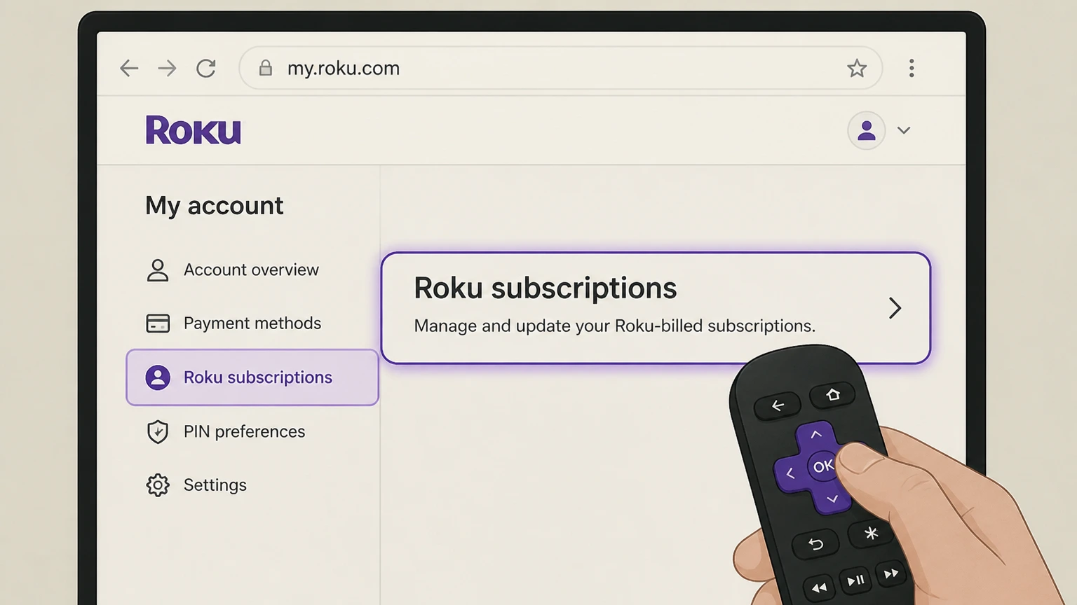 DAZN roku cancellation: Open Roku subscriptions