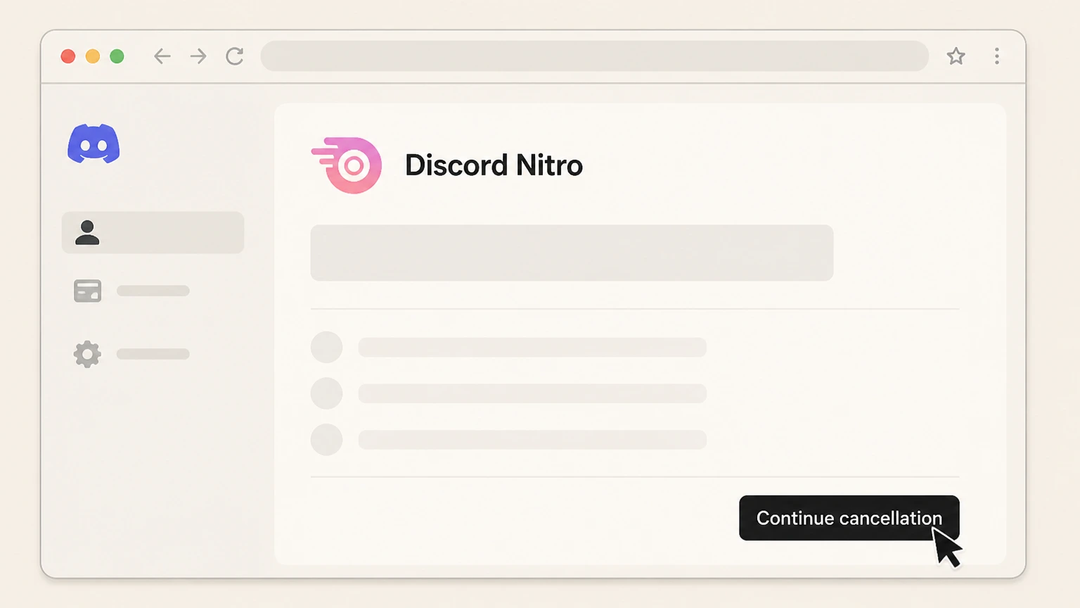 Discord Nitro cancel discord nitro through web: Follow prompts until Pending Cancellation appears