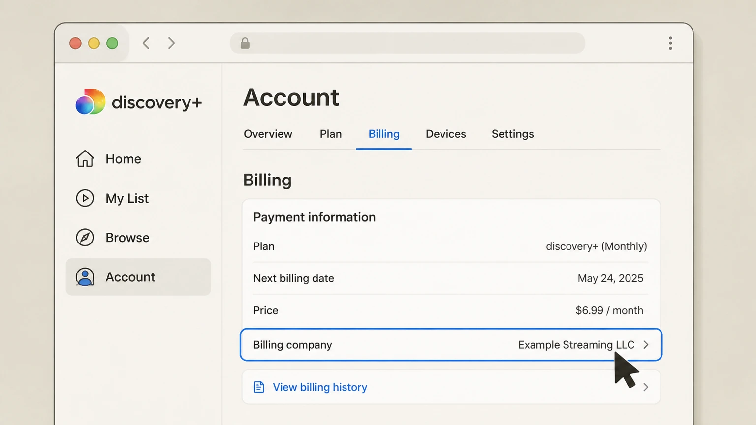 discovery+ billing-partner cancellation: Identify the billing company
