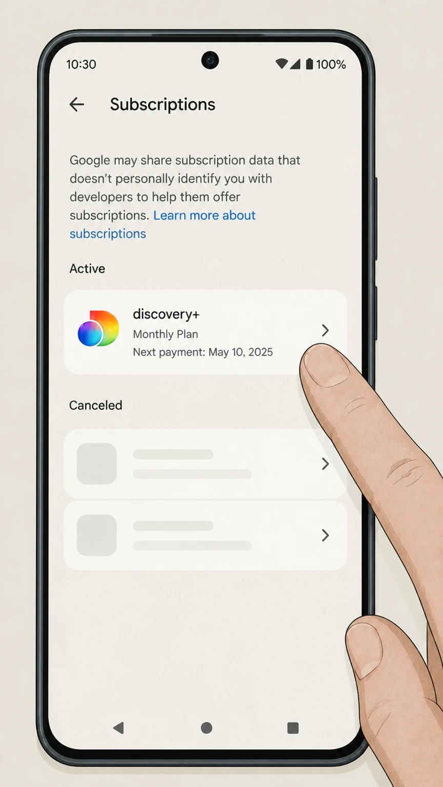 discovery+ google-play cancellation: Choose discovery+