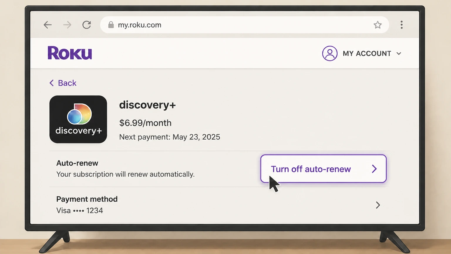 discovery+ roku cancellation: Turn off auto-renew