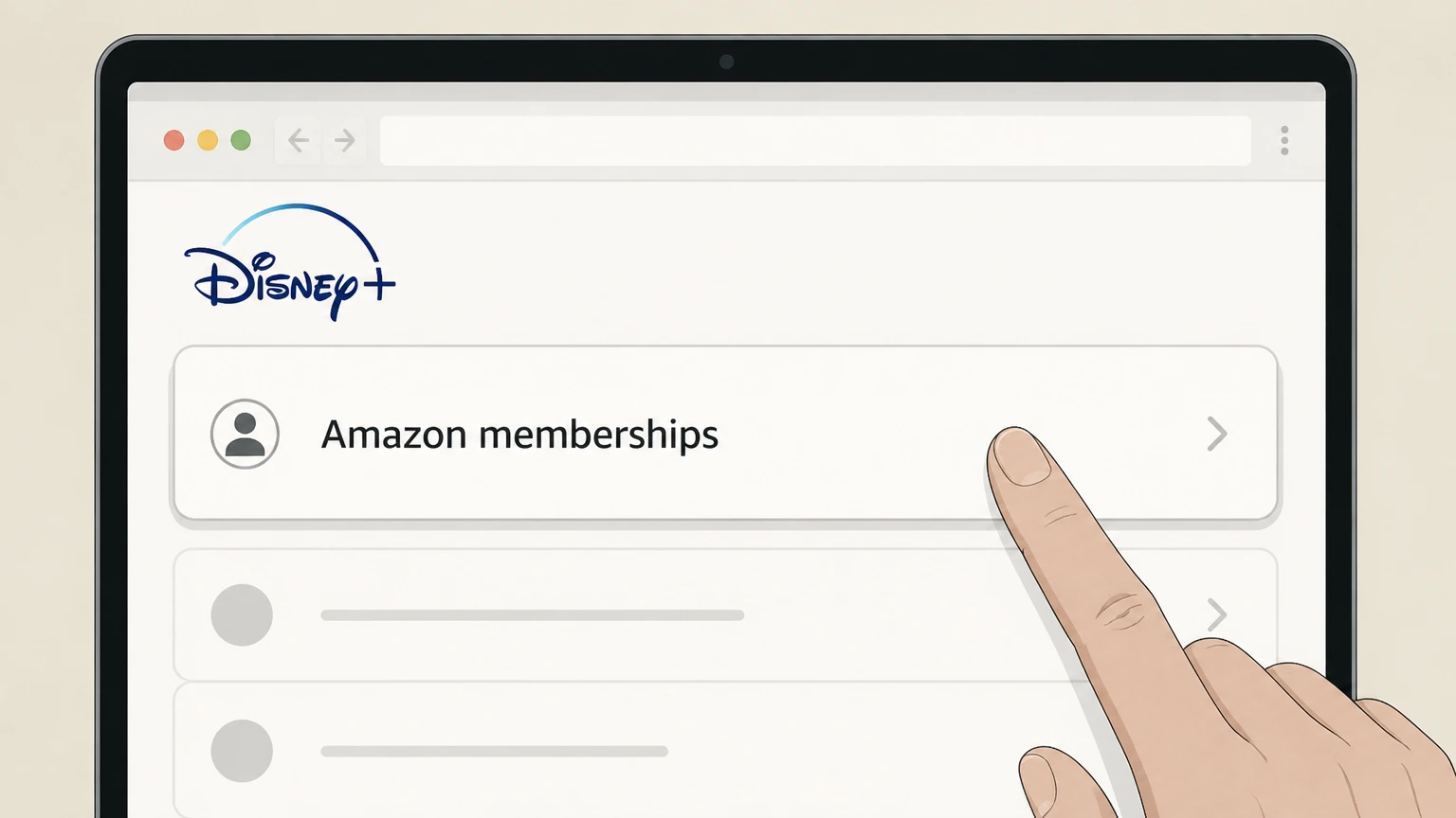 Disney+ cancel an amazon-billed subscription: Open Amazon memberships