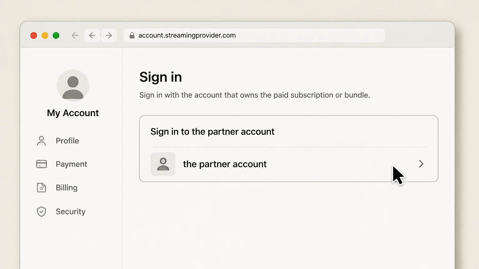 Disney+ bundle-partner cancellation: Open the partner account