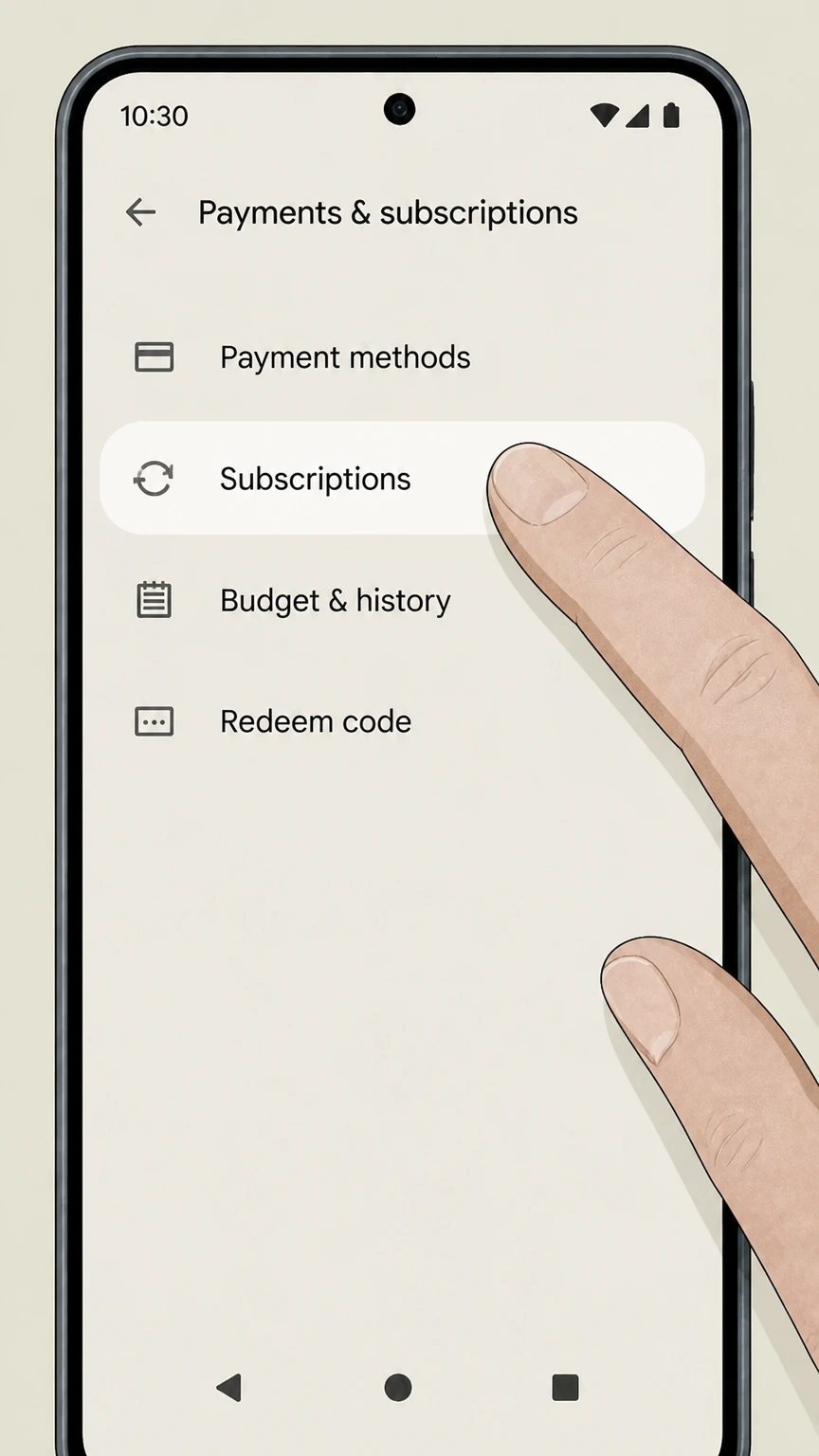 Disney+ google-play cancellation: Open Subscriptions