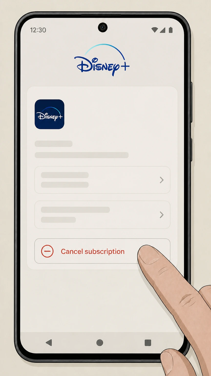 Disney+ cancel a google play subscription: Choose Cancel subscription