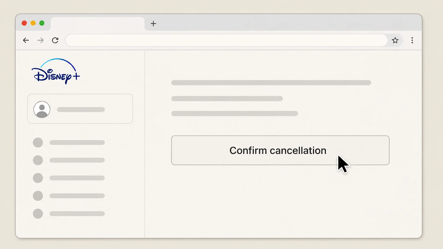 Disney+ cancel on the provider website: Confirm the cancellation