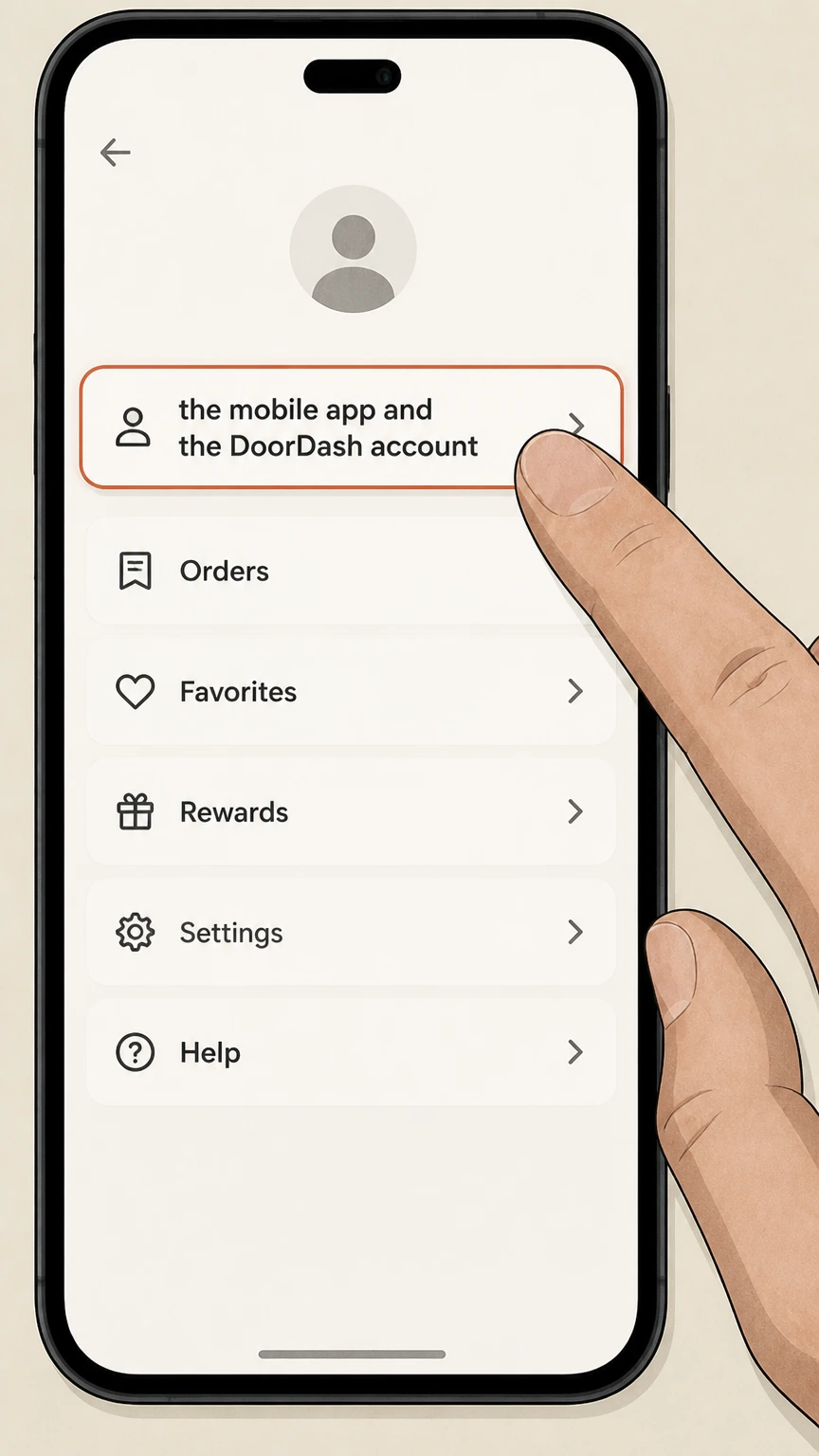 DashPass mobile-app cancellation: Open the mobile app and the DoorDash account
