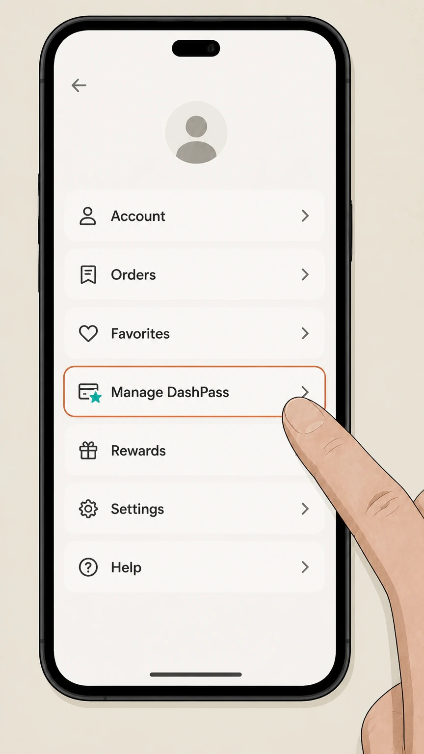 DashPass mobile-app cancellation: Open Manage DashPass