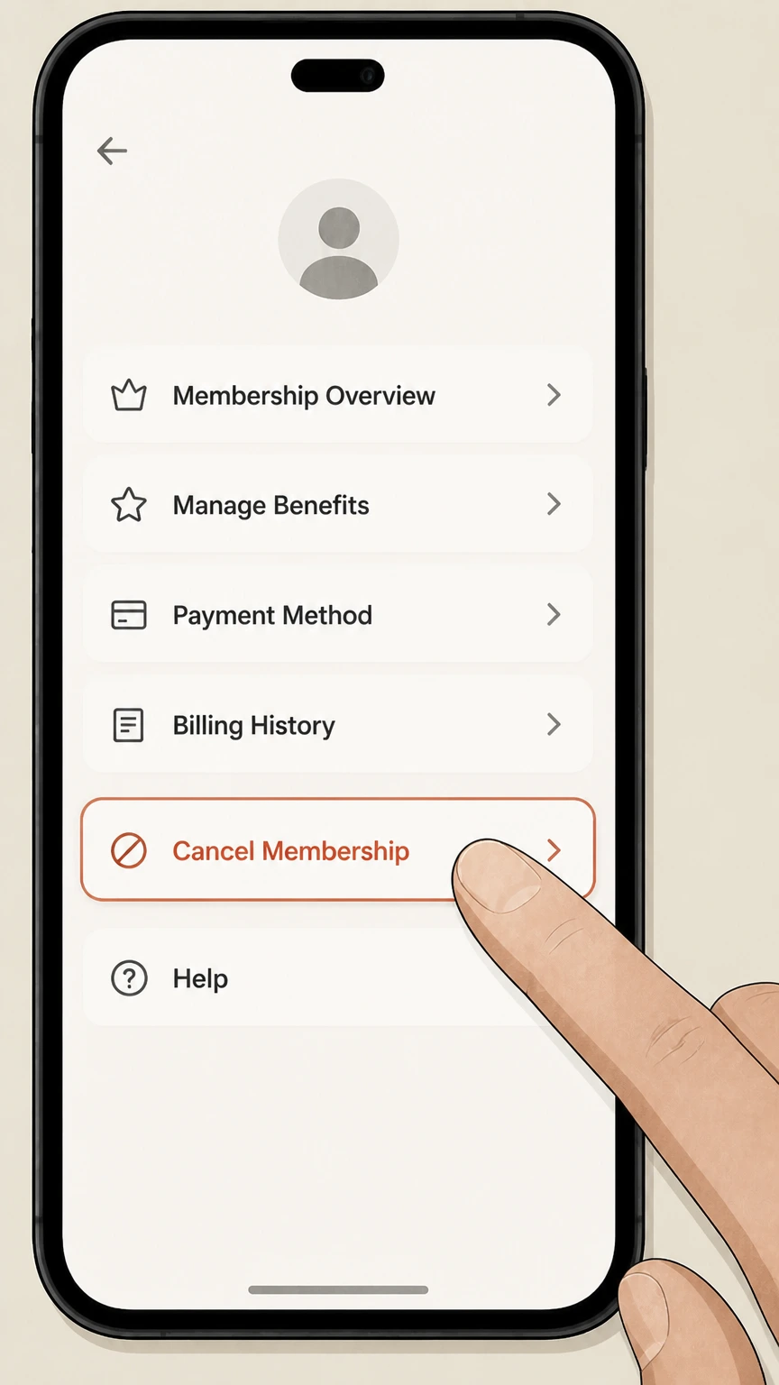 DashPass mobile-app cancellation: Choose Cancel Membership