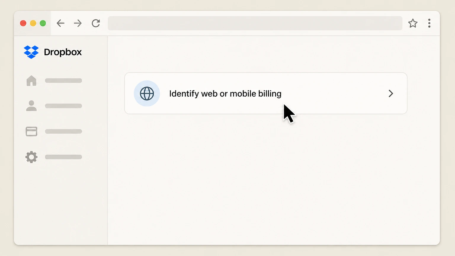 Dropbox cancel on the provider website: Identify web or mobile billing