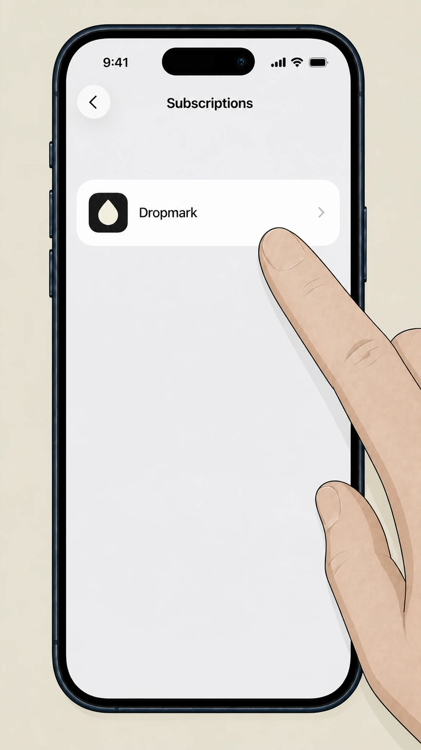 Dropmark Apple iOS subscriptions: Select Dropmark