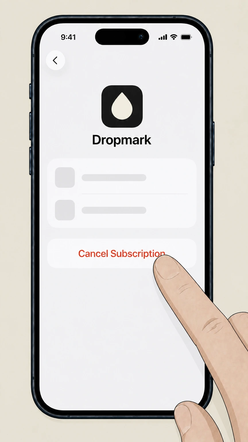Dropmark Apple iOS subscriptions: Cancel the subscription