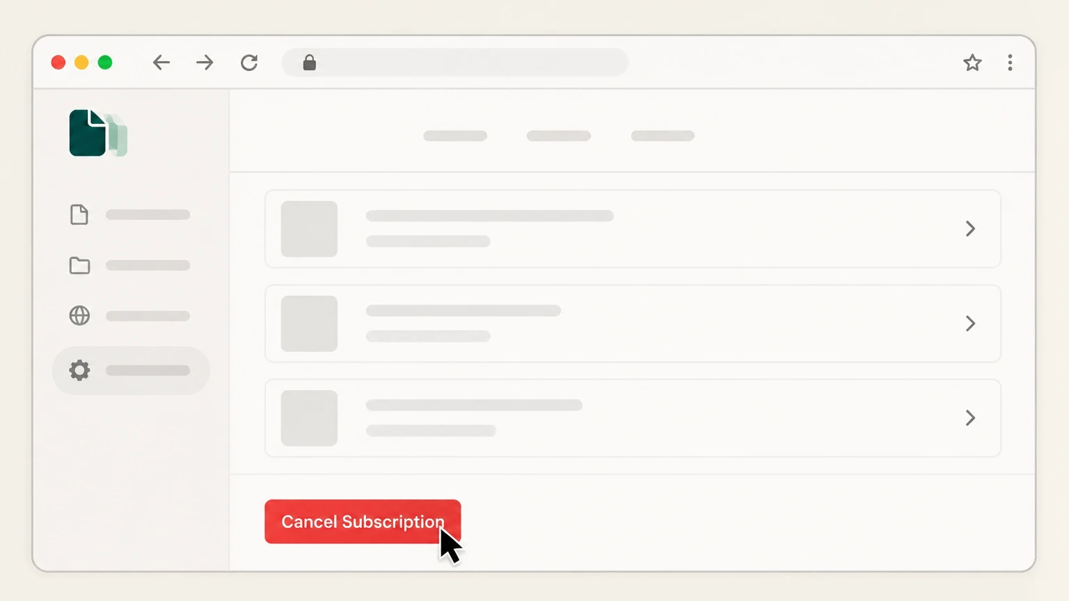 eForms eForms website cancellation: Select Cancel Subscription
