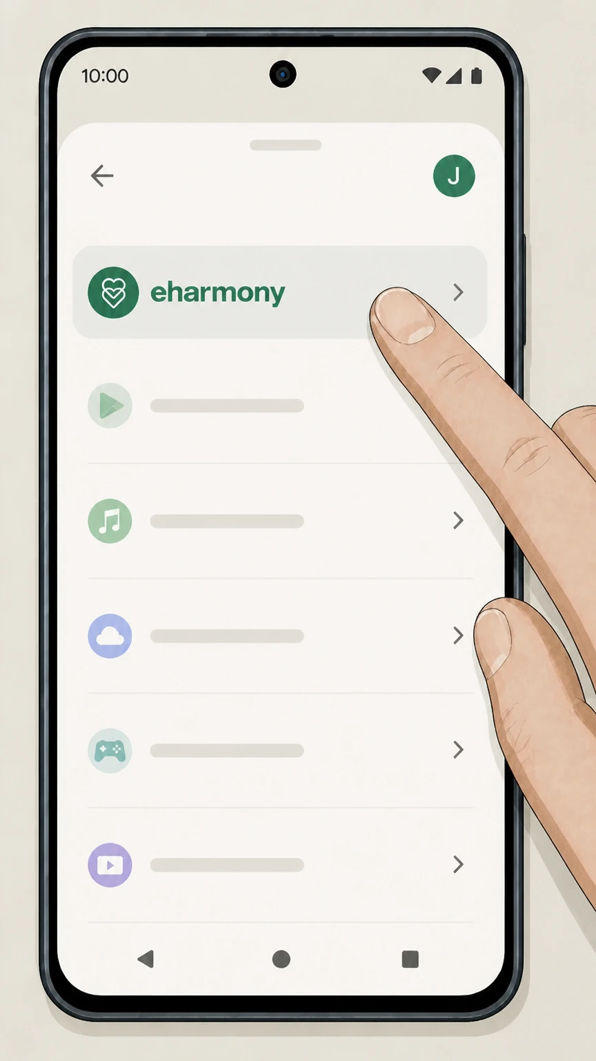 eharmony Android (Google Play billing) cancellation: Select eharmony