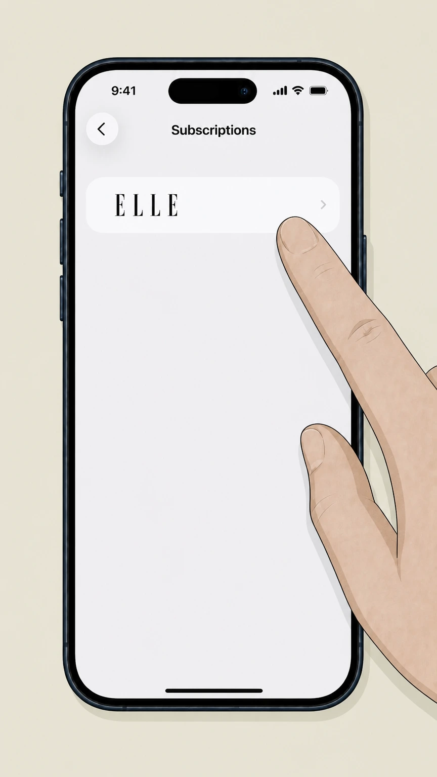 ELLE Apple App Store (ELLE Magazine US app) cancellation: Select ELLE
