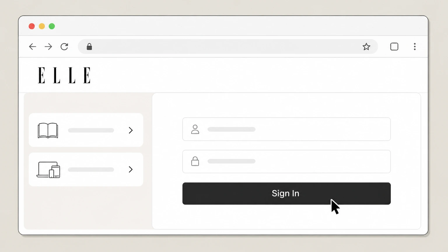 ELLE ELLE customer care portal (direct billing) cancellation: Sign in to your subscription account