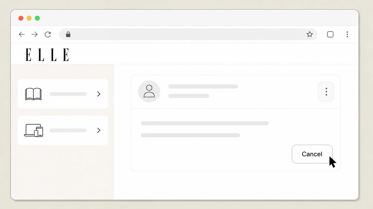 ELLE ELLE customer care portal (direct billing) cancellation: Select cancel and confirm the request