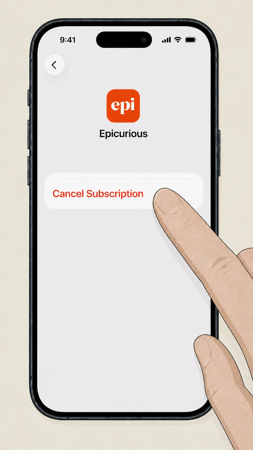Epicurious Apple App Store subscription on iPhone or iPad cancellation: Cancel the subscription