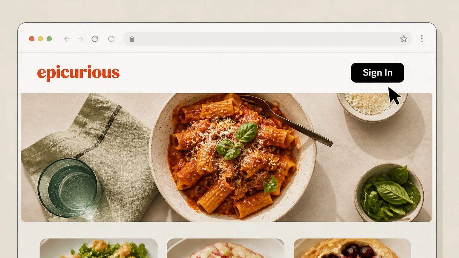 Epicurious Epicurious website subscription (Condé Nast billing) cancellation: Sign in to Epicurious