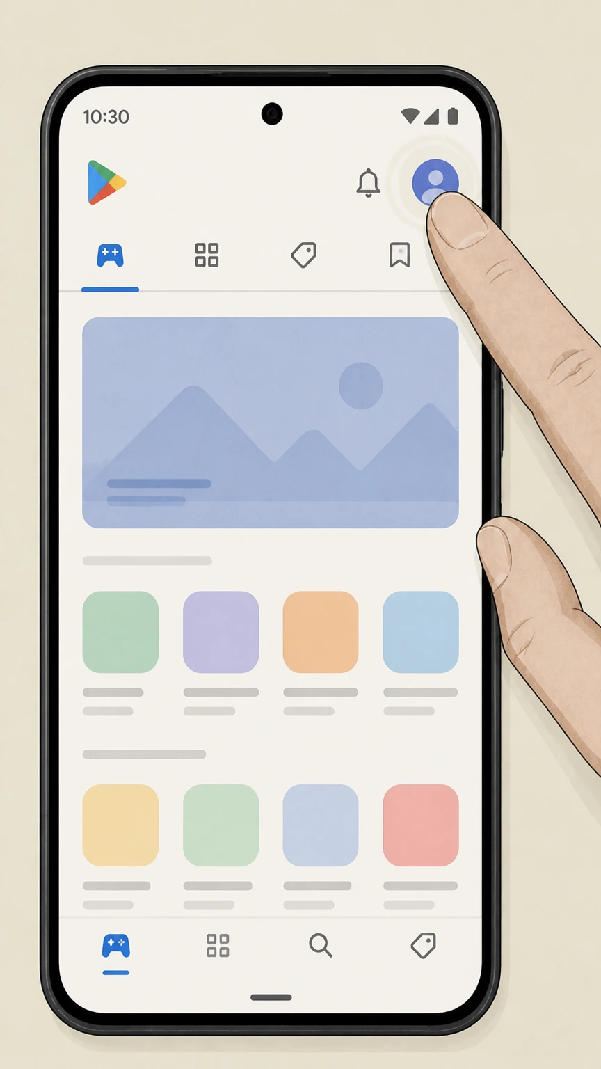 The Epoch Times Google Play (Android in‑app purchase) cancellation: Open your account menu