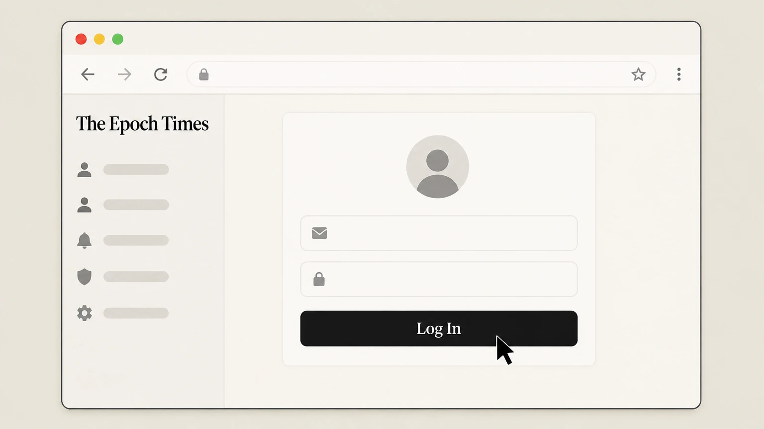 The Epoch Times Website customer portal (direct billing) cancellation: Sign in to your Epoch Times account