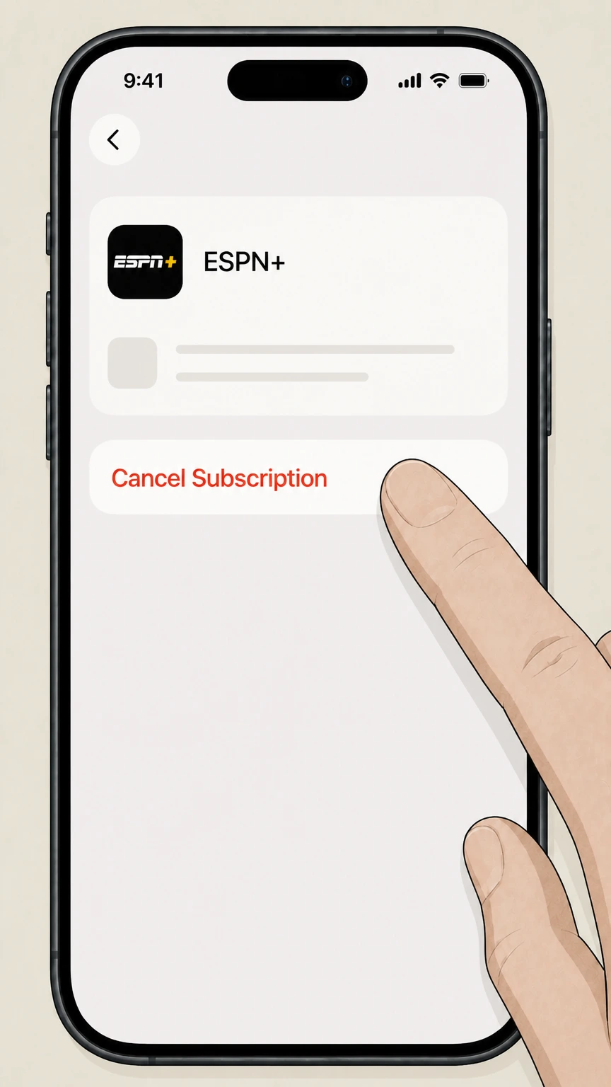 ESPN+ Cancel ESPN+ billed through Apple on iPhone or iPad cancellation: Cancel the subscription