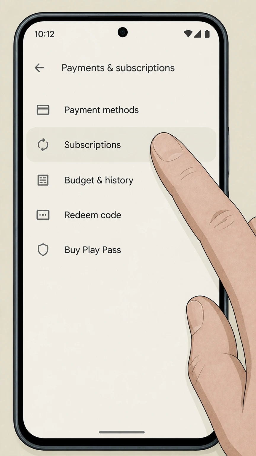 ESPN google-play cancellation: Open Subscriptions