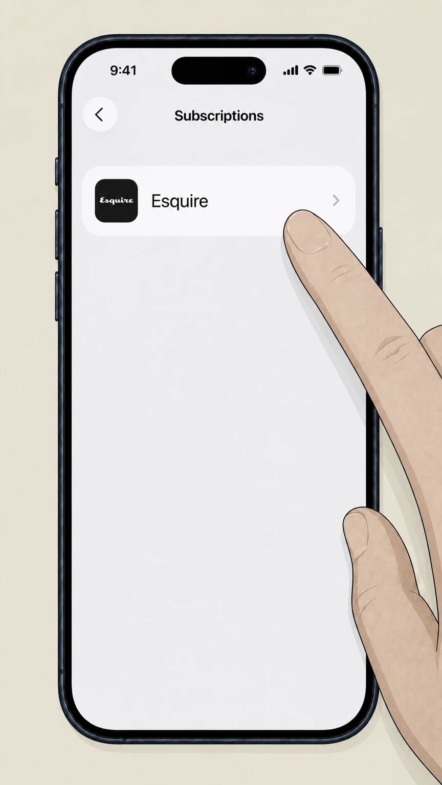 Esquire Esquire in Apple Subscriptions cancellation: Select Esquire