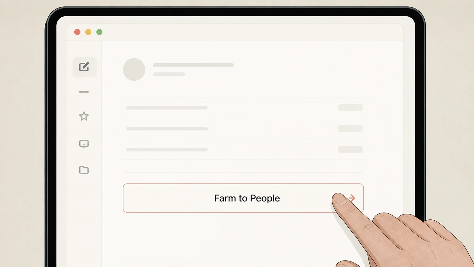 Editorial illustration for Request cancellation of your subscription in the Email cancellation route for Farm to People