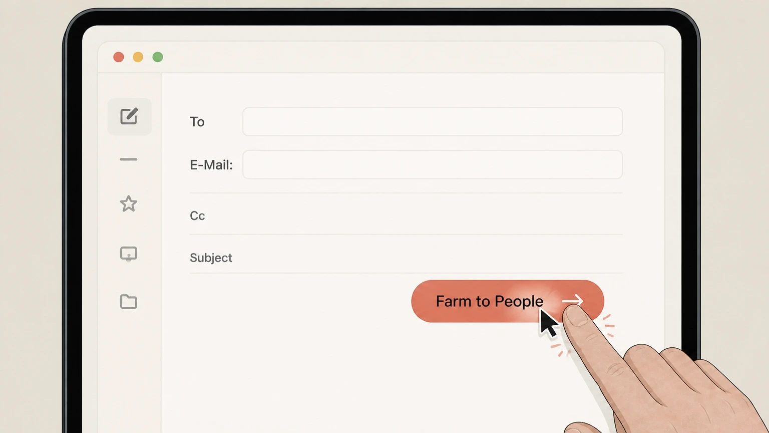 Editorial illustration for Send the email from your account address in the Email cancellation route for Farm to People