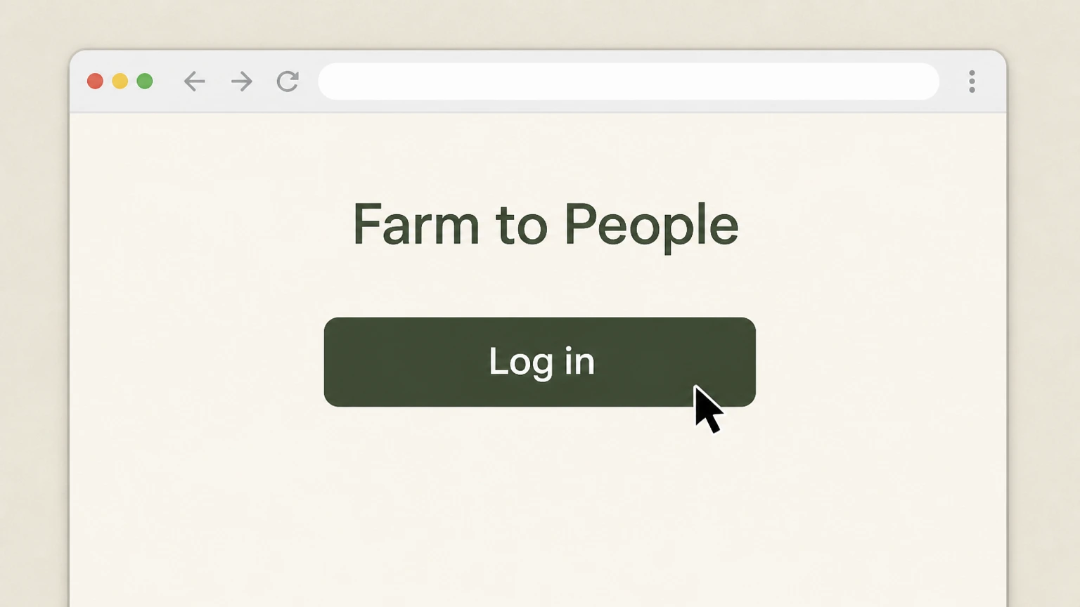 Editorial illustration for Sign into your Farm to People account in the Website (desktop or mobile browser) cancellation route for Farm to People