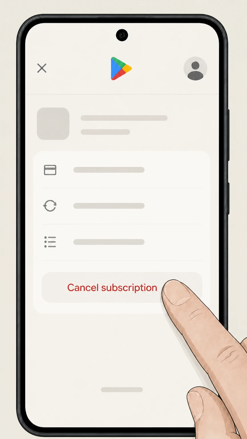 Financial Times Android or web (Google Play / Subscribe with Google billing) cancellation: Cancel the subscription in Google Play