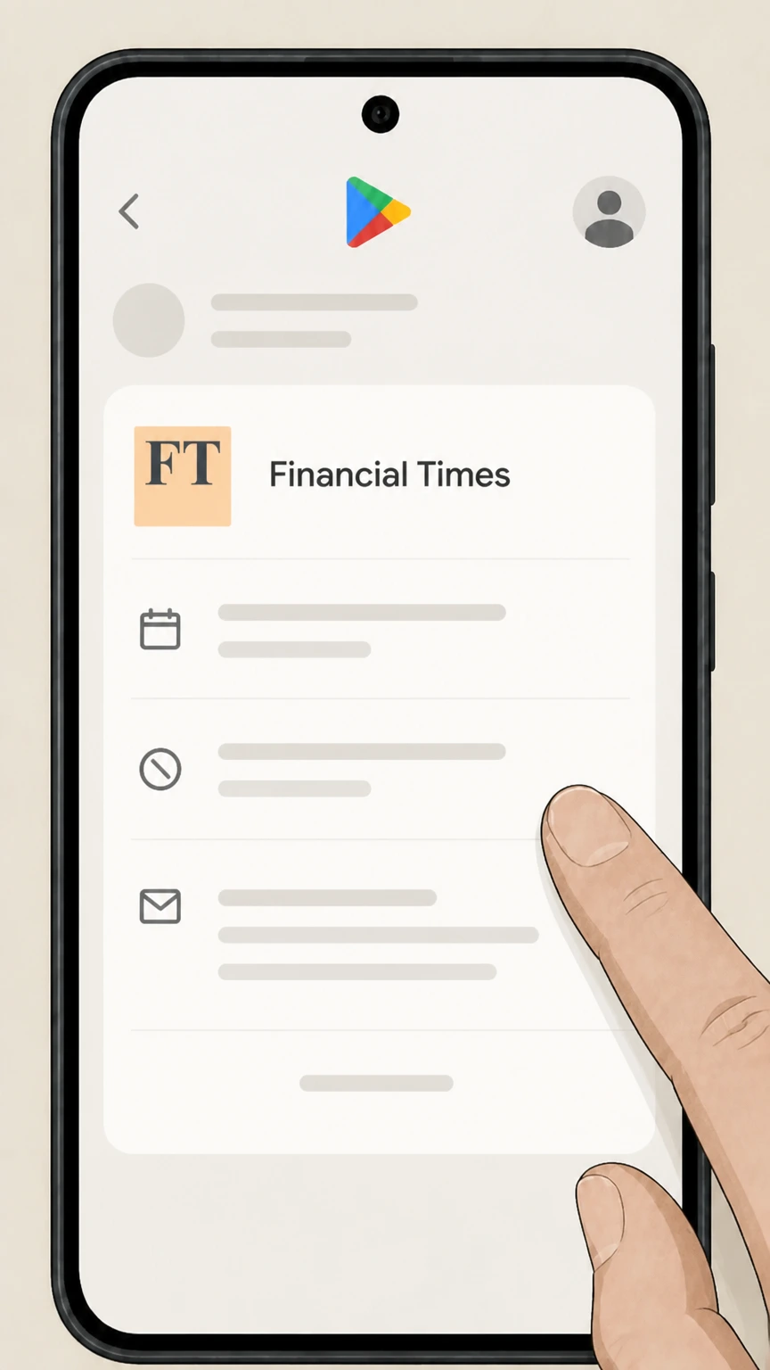 Financial Times Android or web (Google Play / Subscribe with Google billing) cancellation: Review the end date and email receipt